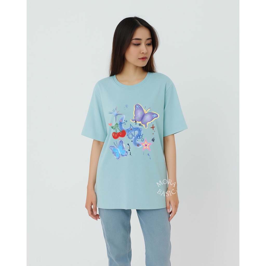 MORA | Kaos Distro Wanita Dewasa Oversized Premium - Oversized T-shirt Wanita 24S' | Kaos Oversized 