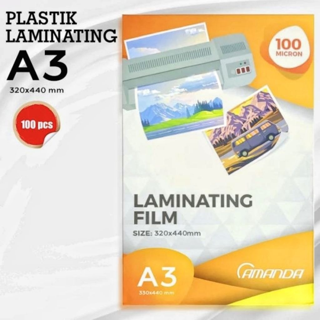 

Plastik Laminating A3 100 mic Amanda (1 Pak)