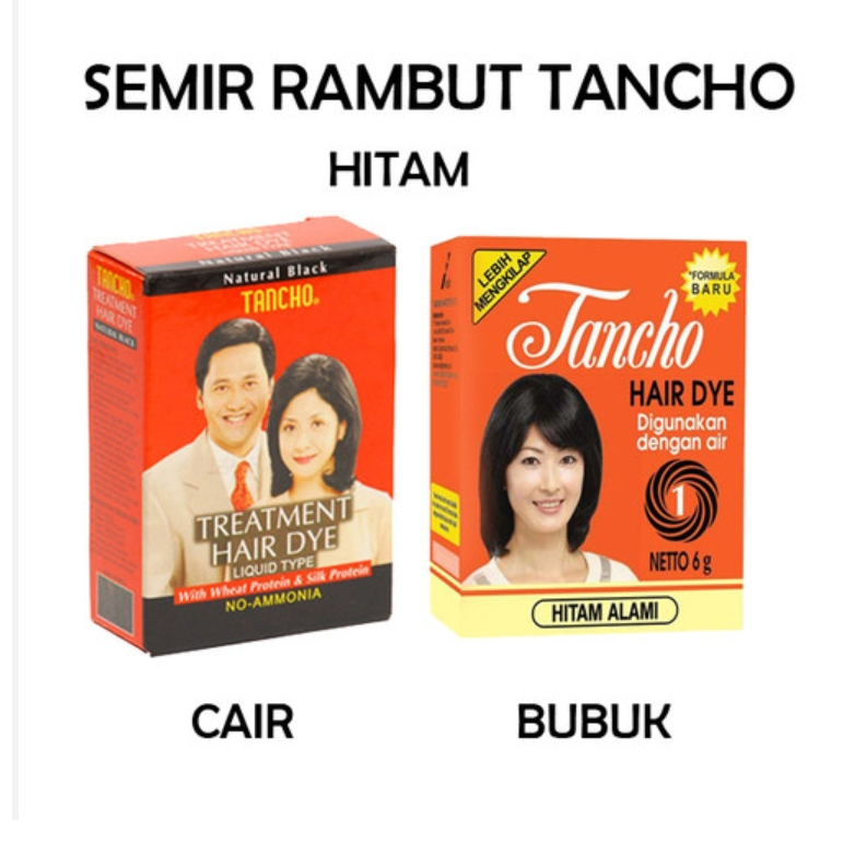 Semir Rambut Tancho Hitam Cair / Bubuk