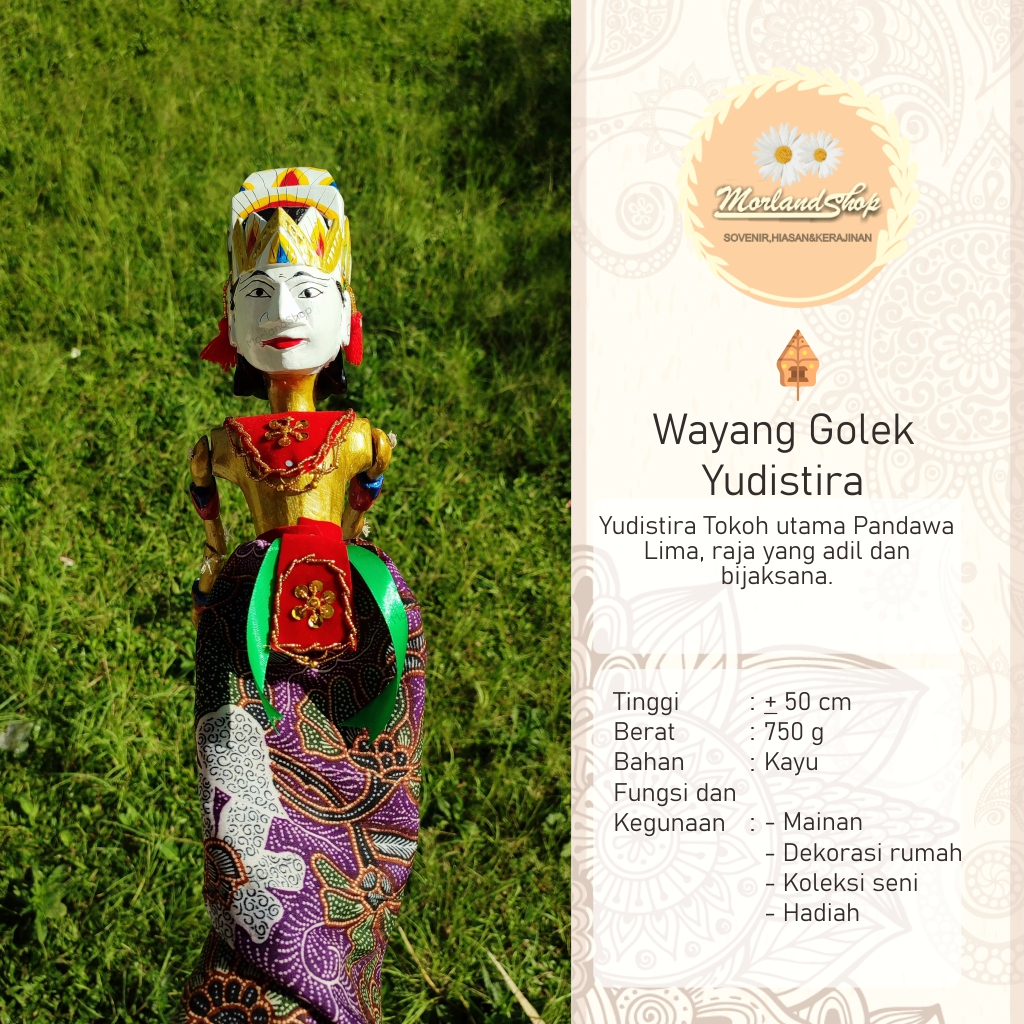 WAYANG GOLEK/WAYANG GOLEK YUDISTIRA/WAYANG GOLEK MURAH/HIASAN/KERAJINAN/SOVENIR