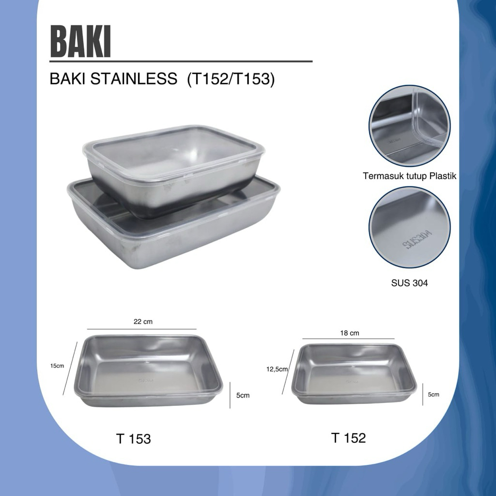 foodbox baki stainless stell sus 304 tutup plastik