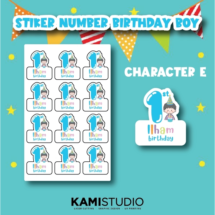 

Cetak Stiker Vinyl a5+Cutting kiss cut half cut ISI 12 PCS BIRTHDAY Cetak Stiker Souvenir. sticker anak. sticker stationary. kado custom . kado ultah anak. perlengkapan sekolah. custom label anak. anti air waterproof.