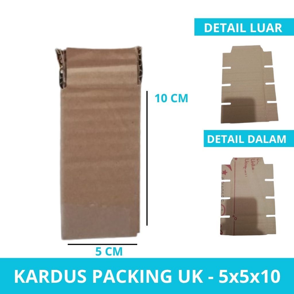 

[ Harga per 10 pcs ] kardus packindng ukuran 5x5x10 / kardus kecil packing untuk botol lalebo 50 ml Dll