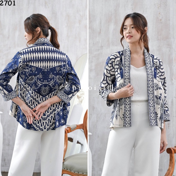 Outer batik wanita  blazer batik modern  Baju batik cewek murah  atasan batik seragam kantor 241