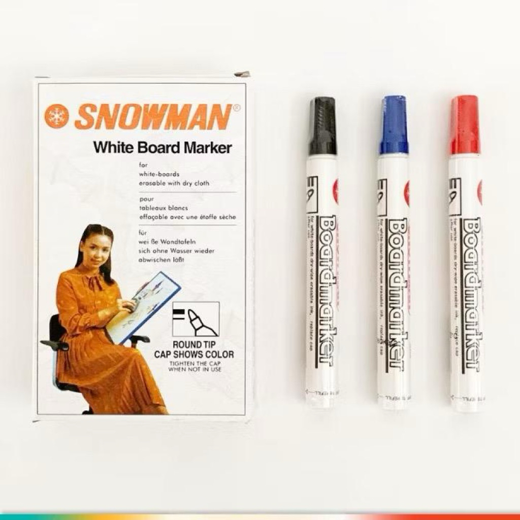 

Spidol Whiteboard Snowman BG-12 / Whiteboard Marker / Spidol Papan Tulis (Per Pcs)