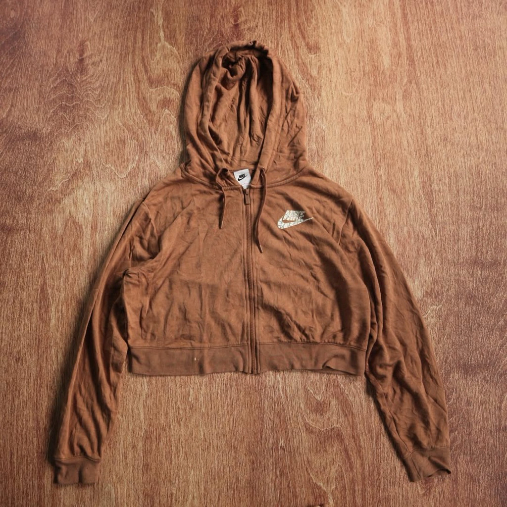 Hoodie Crop Nike Brown