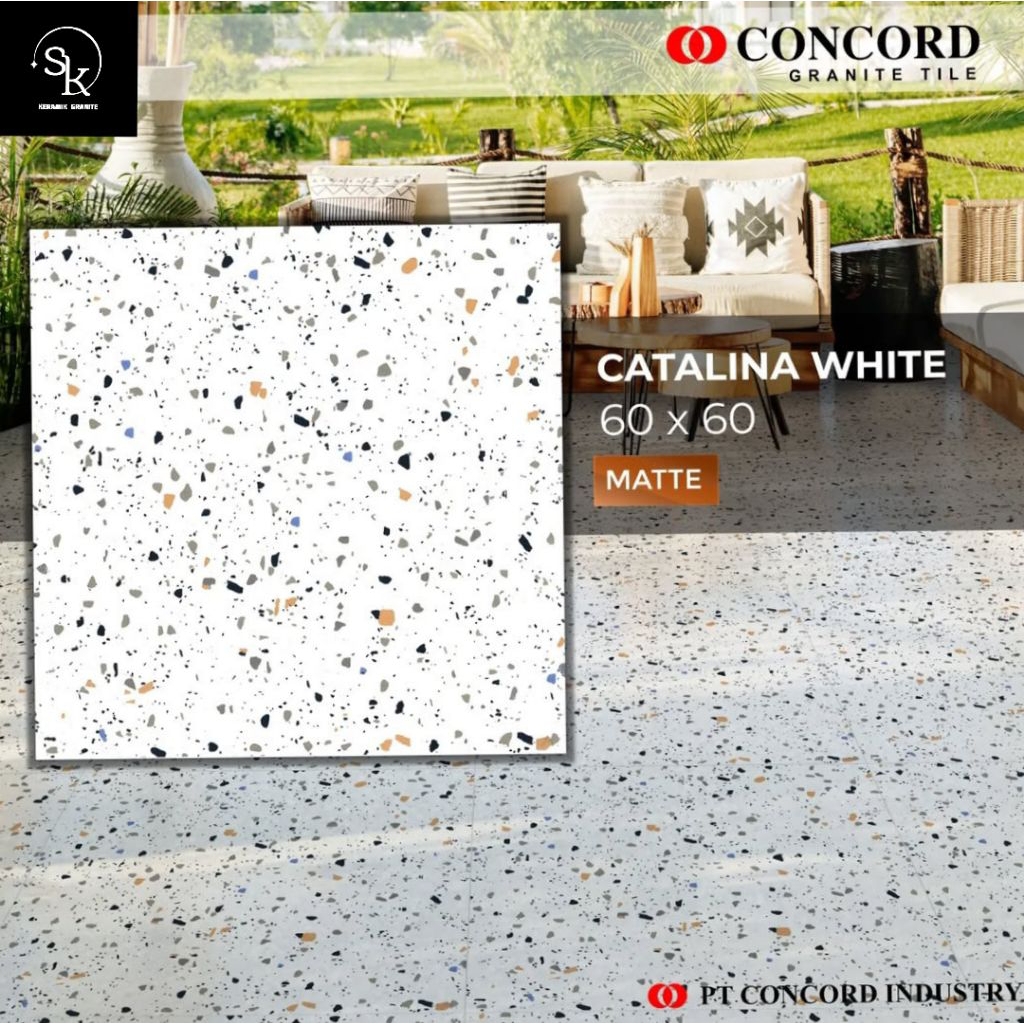 Granite 60x60 Catalina White | Terazzo | Concord | Matt