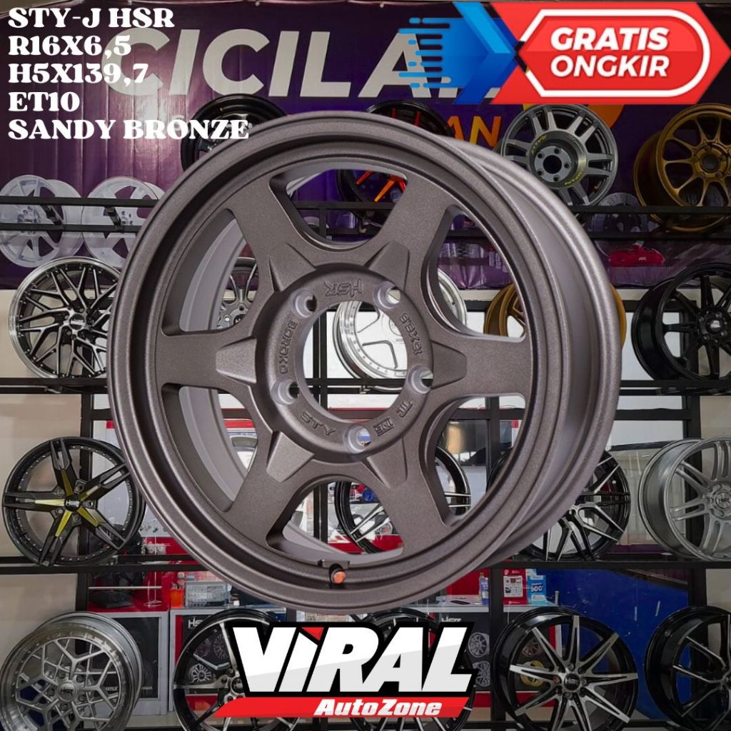 Velg Mobil Ring 16 HSR STY R16 LEBAR 7 LOBANG 5 PCD 5X139,7 ET10 BRONZE