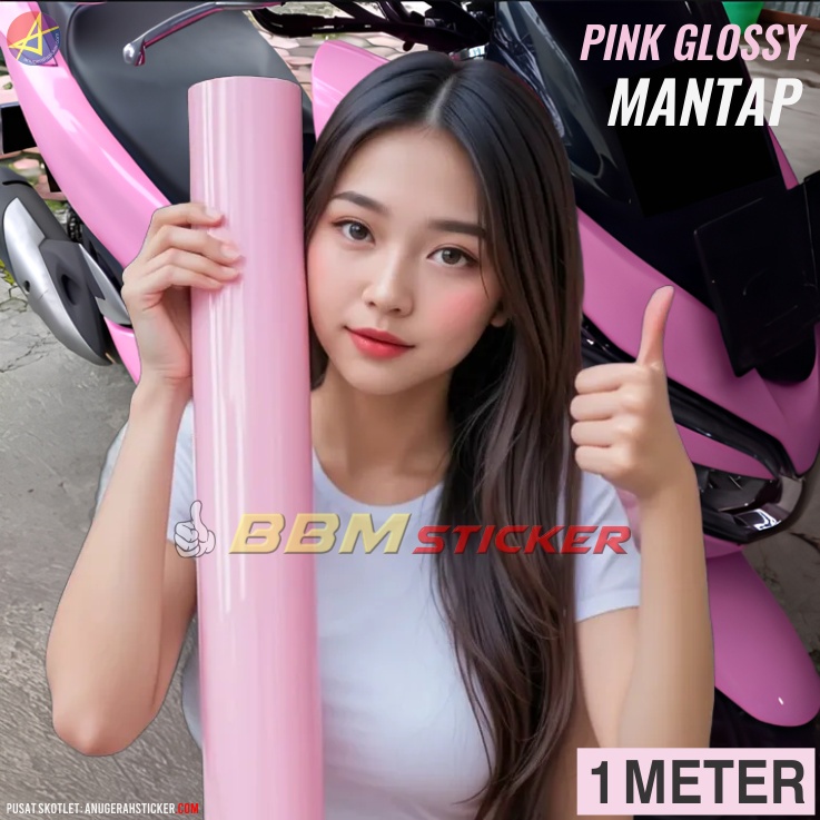 Stiker Skotlet Pink Muda Glossy Candy G045 Cutting Stickerr Motor Honda Vario Beat Scoopy