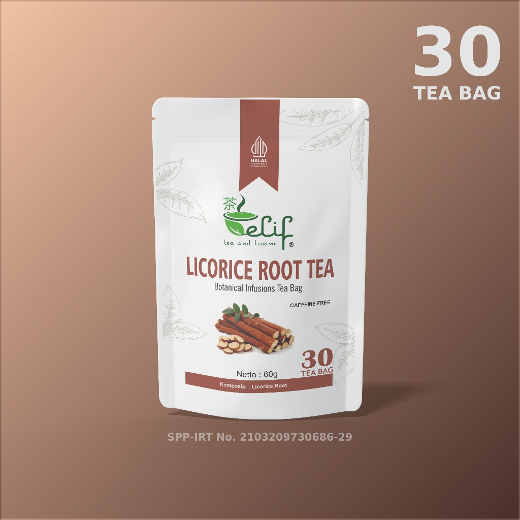 

ELIF TEA AND TISANE Licorice Root Tea | Caffeine-Free | Botanical Infusions Tea Bag | 30 Tea Bag