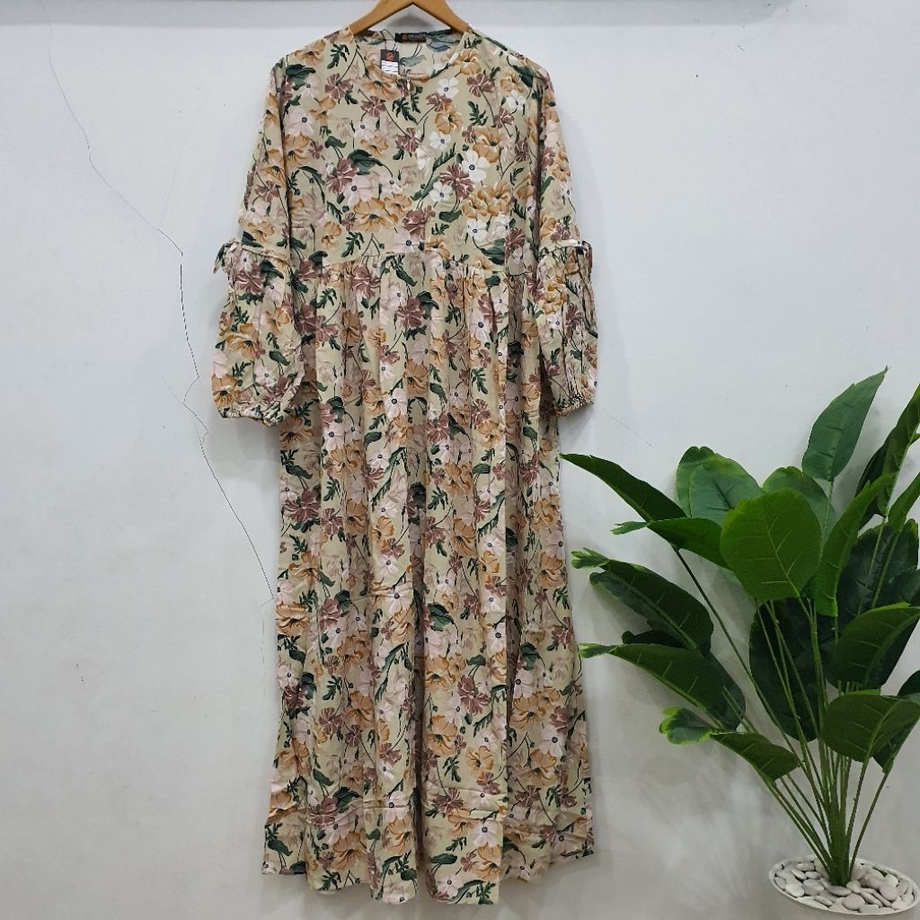 Gamis Rayon Motif Premium Size Jumbo| Gamis Rayon Premium Motif Cantik | Gamis Rayon Motif  Bunga | 