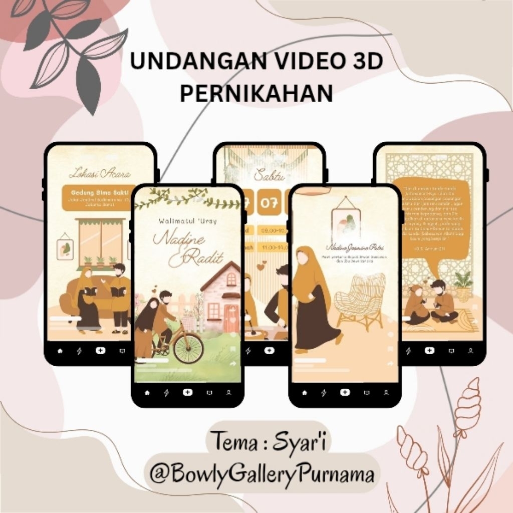 Undangan video pernikahan 3D tema syar'i islami, Undangan Pernikahan - Undangan Pernikahan Murah, Ng