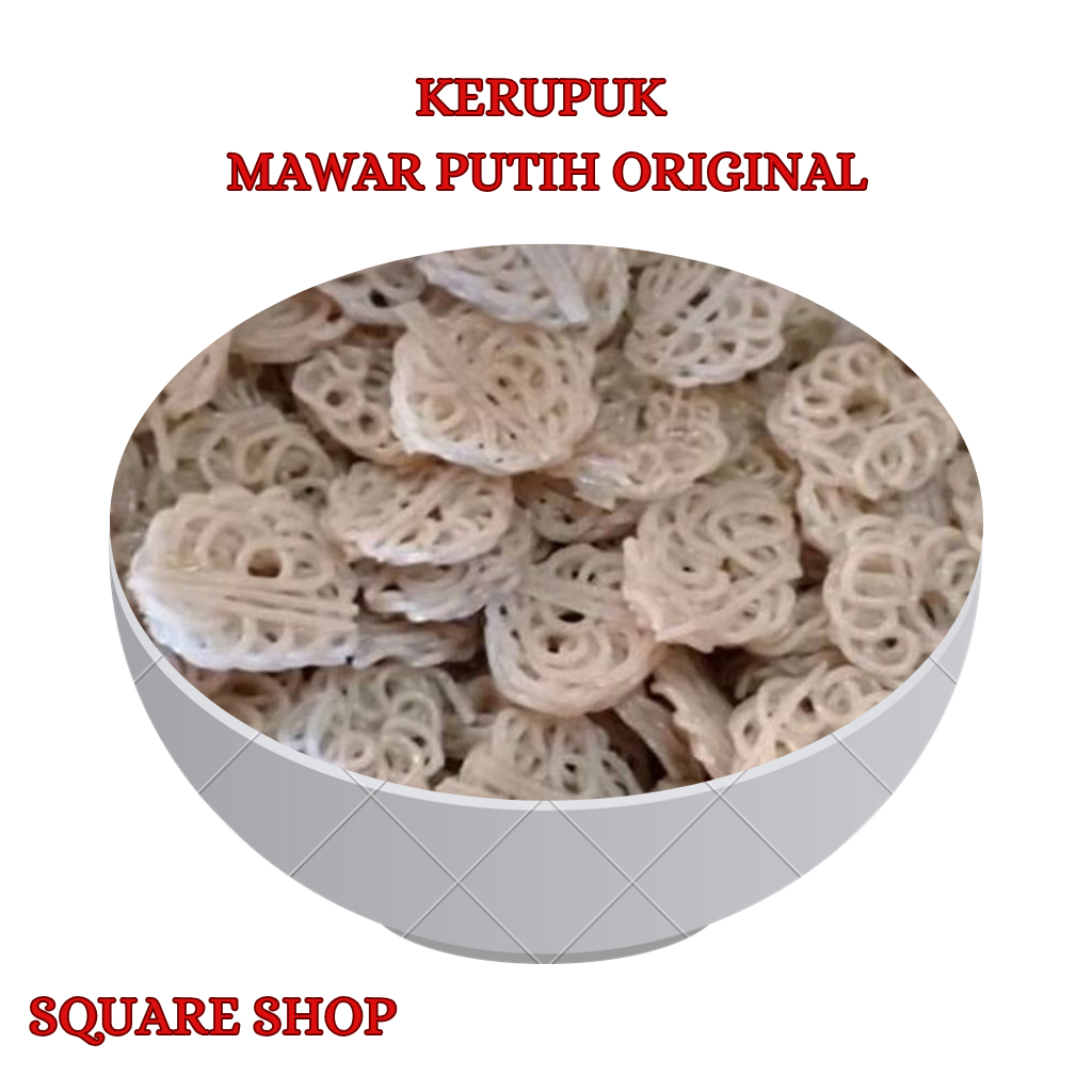 

Kerupuk Mentah Mawar Putih / Kerupuk Mentah Mawar Putih Kecil / Toping Seblak