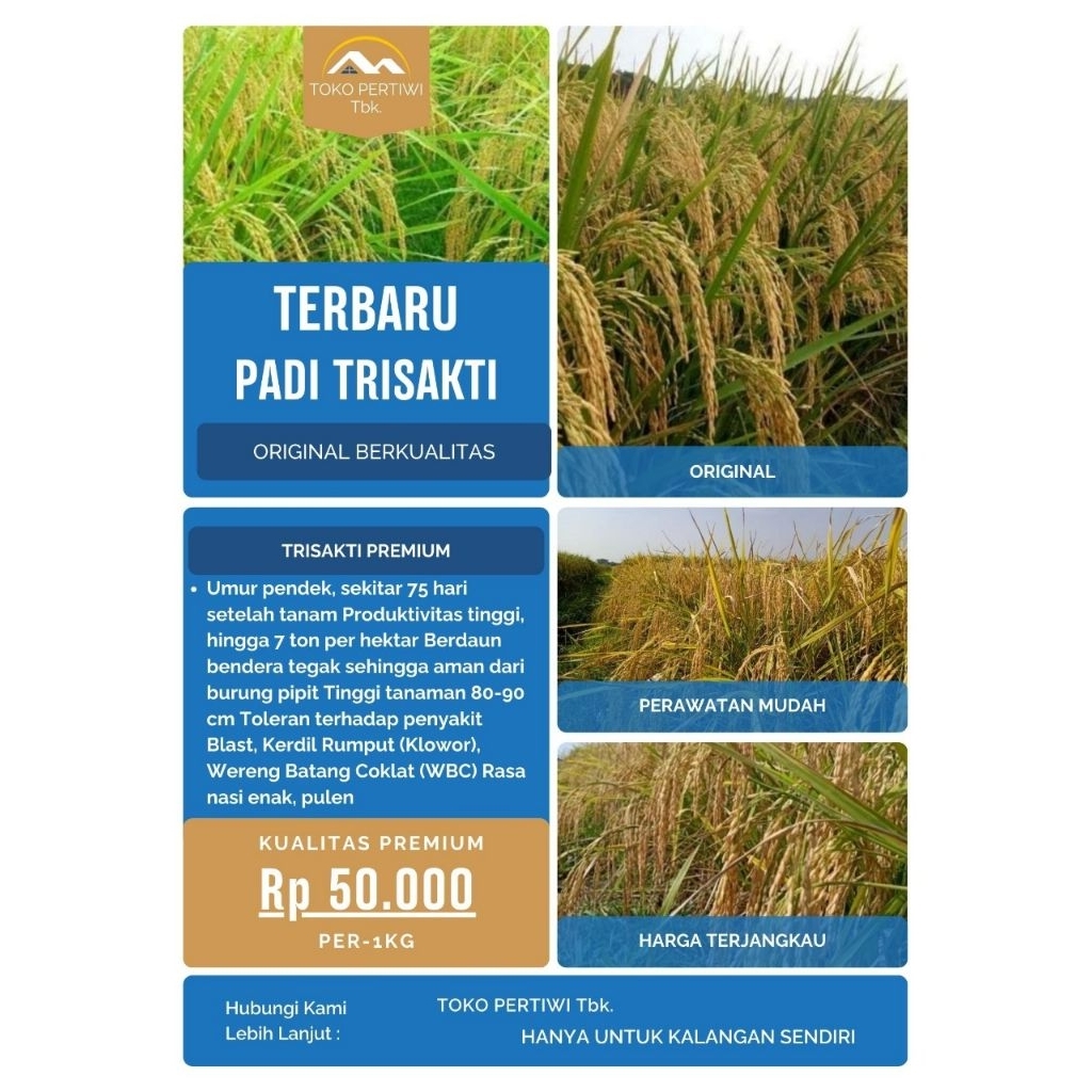 Benih Bibit Padi Trisakti Original
