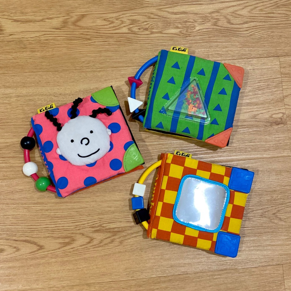 PRELOVED (3pcs) K's Kids Shapes Softbook | Melissa Doug Mainan Rattle Teether Buku Kain Anak Bayi Ed