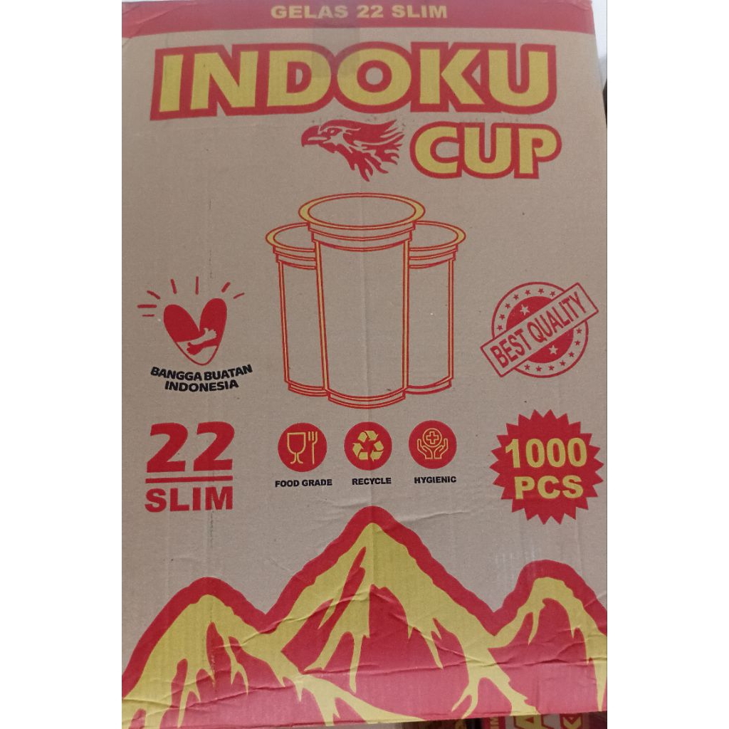 Cup 22 oz Slim 1000 pcs (Wajib Cargo)