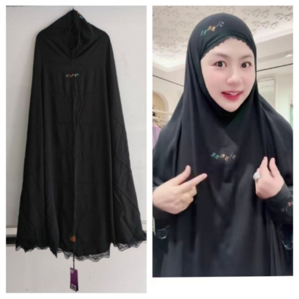 Mukena Sisesa Black double swarovski