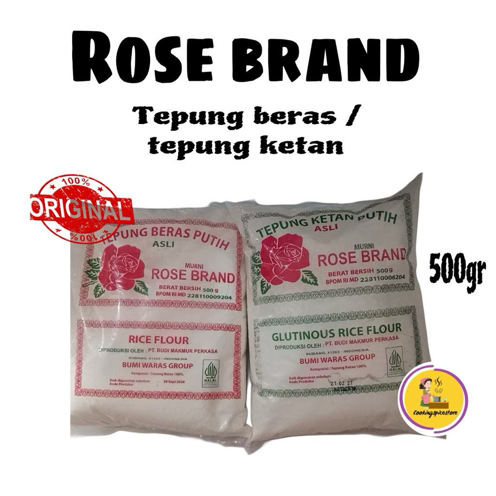 

TEPUNG BERAS ROSE BRAND 500 GR /TEPUNG KETAN ROSE BRAND 500GR