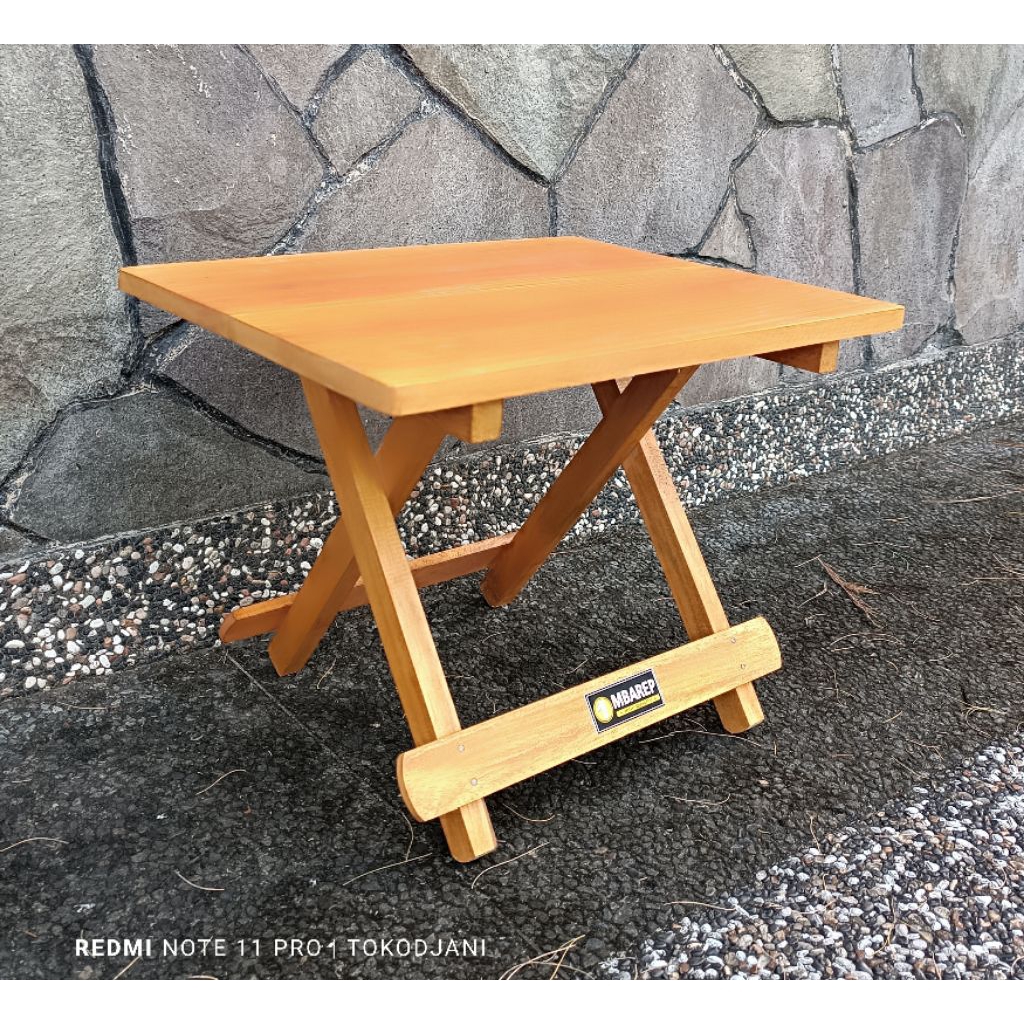 Dampar/ Rehal/ Rekal/ Meja Ngaji/ Meja TPQ/ Meja Lipat Kayu Pinus & Kayu Jati Ukuran 40 Cm