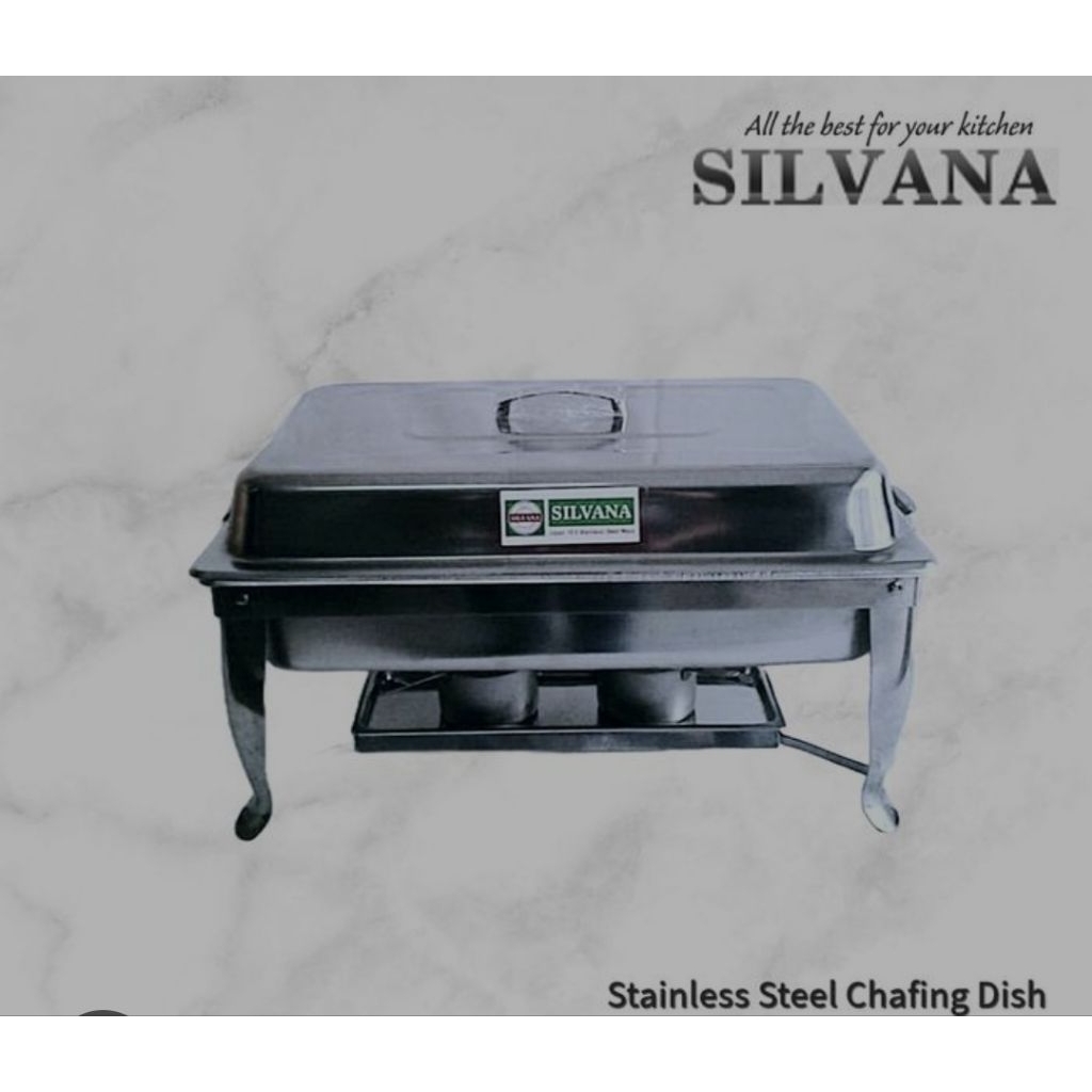 tempat prasmanan makanan bak segi stainless untuk pesta katering sekolah chafing dish