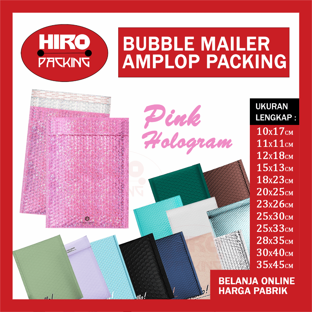

Amplop Bubble Mailer Wrap Packing Pink Hologram Muda Kantong Paket Pelindung Pengiriman Envelope Bag