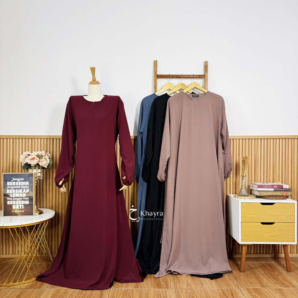 ABAYA NABILA | TANGAN MANSET JEMPOL BY KHAYRA MUSLIMAH