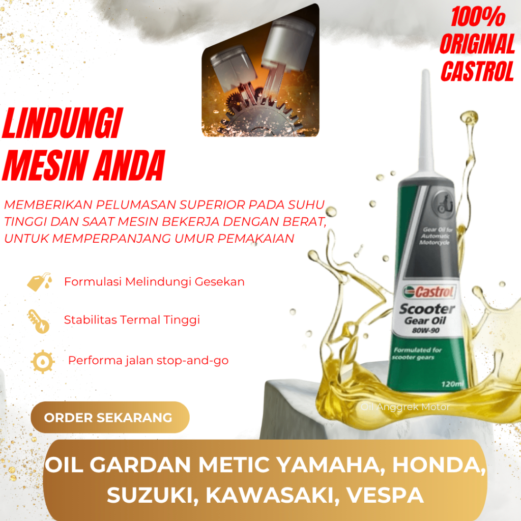 Oli Mesin Motor Oli Gardan Motor Castrol Scooter Gear Oil 120ml Oli Gardan Matic Castrol