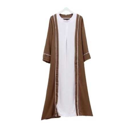 Gamis Abaya Turkey kombinasi putih kekinian baju muslim wanita