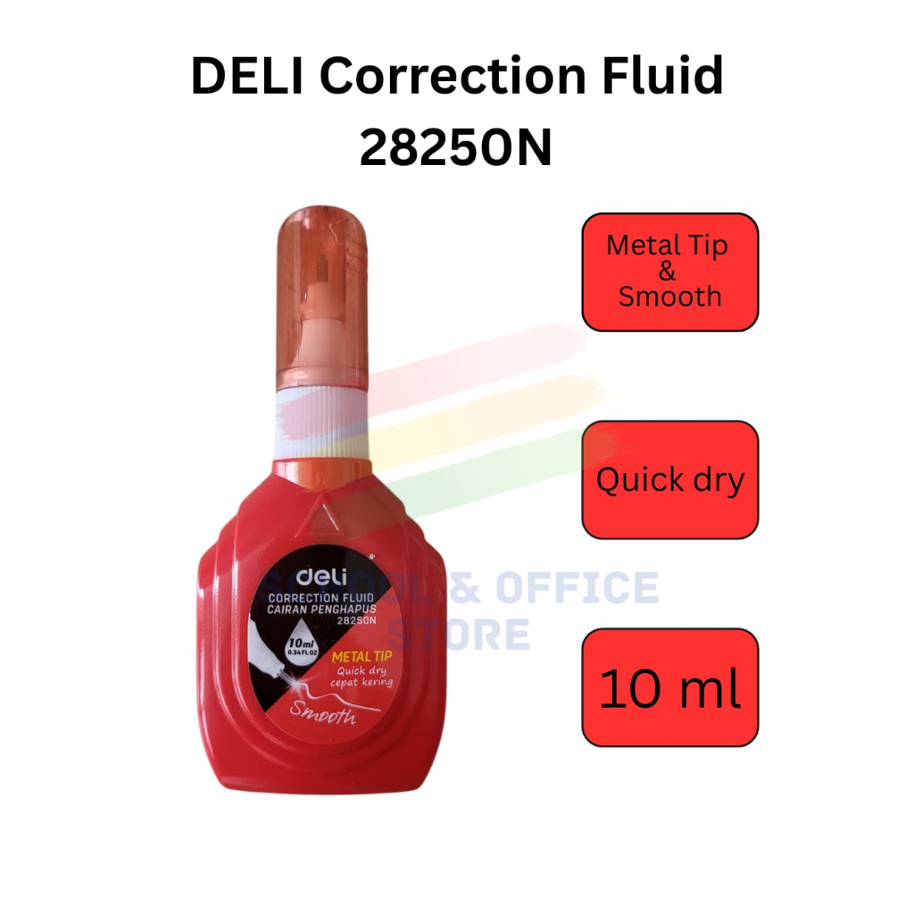 

Deli Correction Pen Fluid 10 ml 28250N / Tip Ex Cair Tip-X Pen Cair