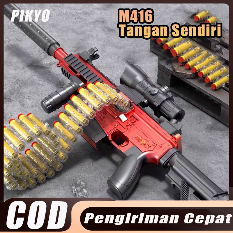 KIDS FRIENDLY PIKYO Mainan Anak TOY M416/Senjata Senapan Mainan Peluru Busa M416 / Lon Shoot/Mainan