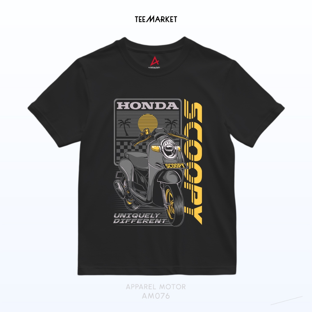 AM076 Kaos Motor Scoopy Uniquely Different - Baju Bikers by Apparel Motor