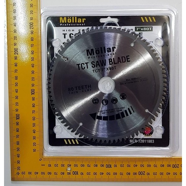 Mata potong alumunium mata miter saw 7" mollar 80T