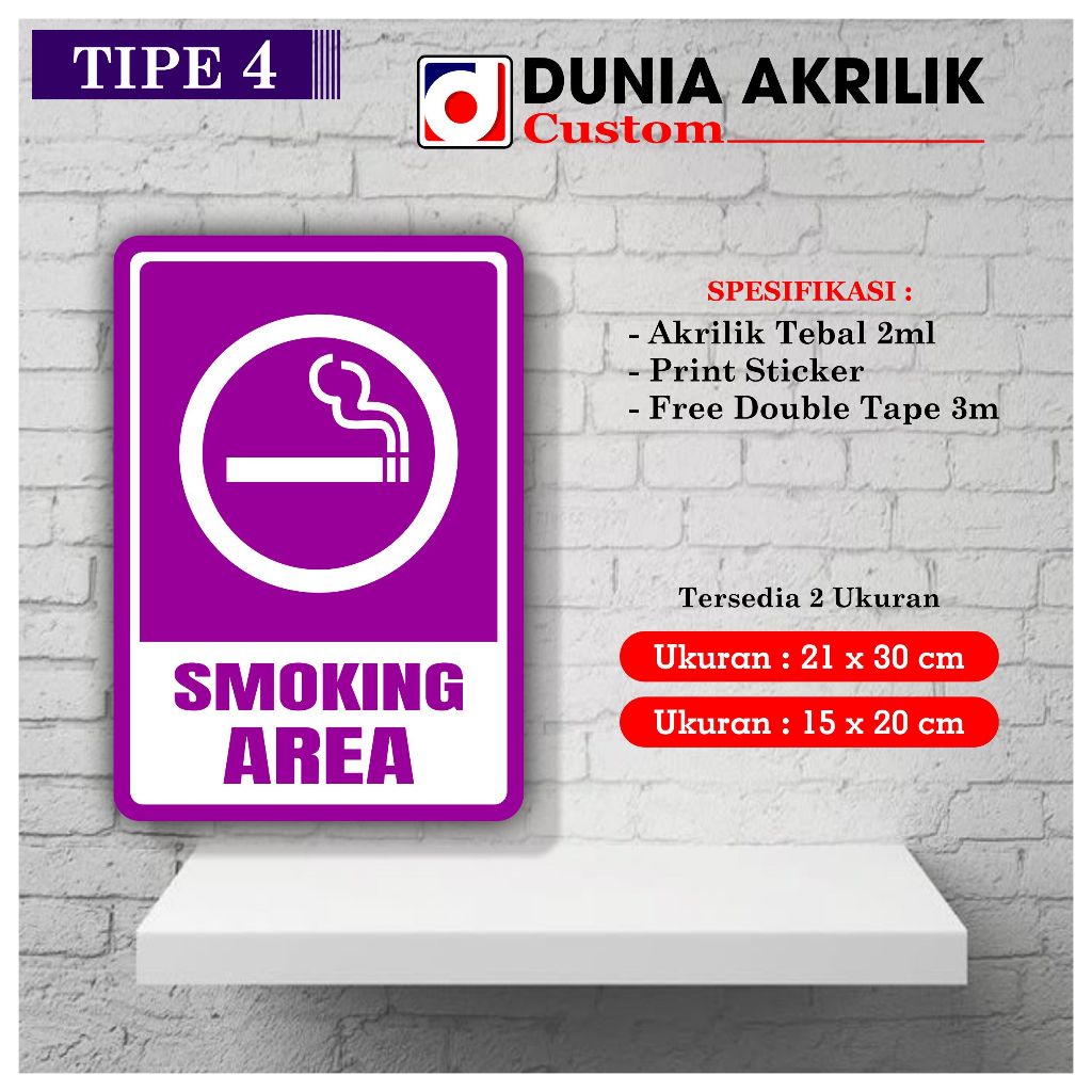 Akrilik Smoking Area Tipe 4 Acrylic Smoking Area Akrilik Signane