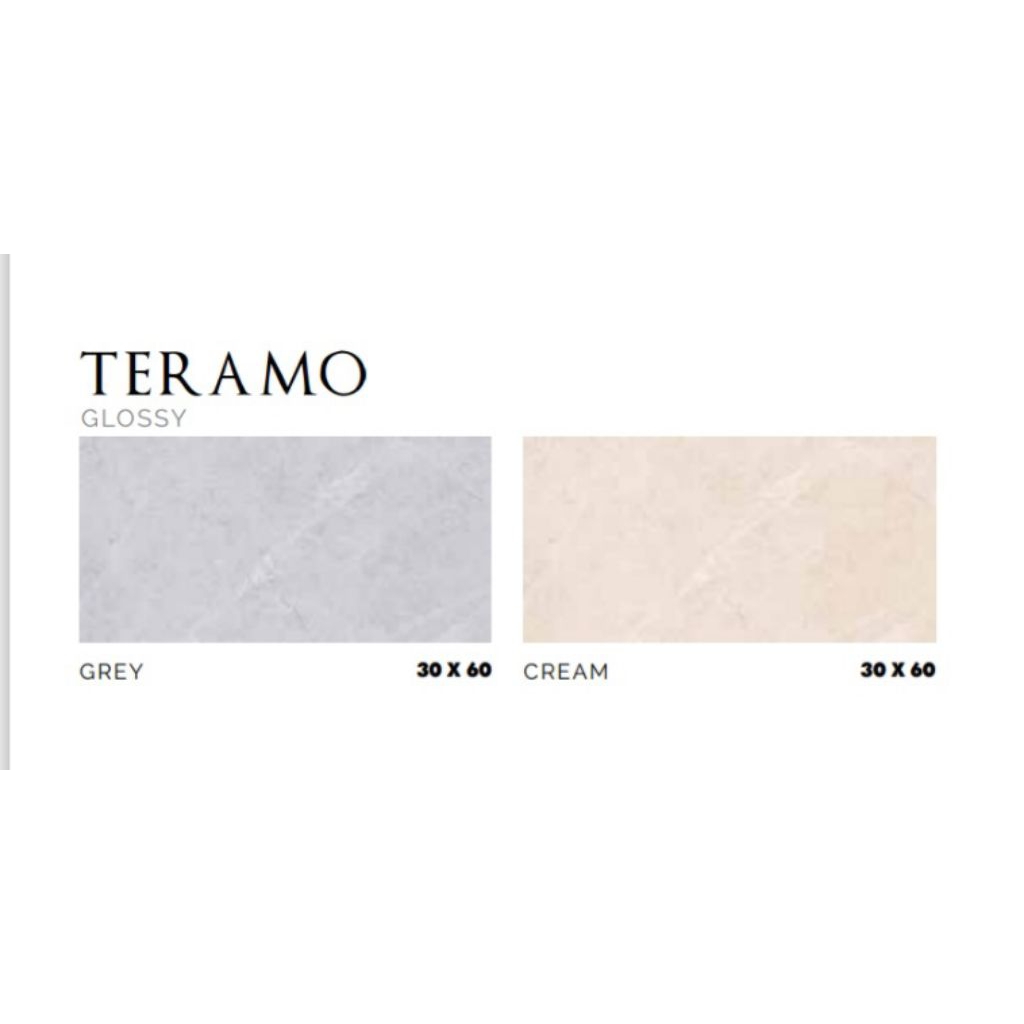 KERAMIK MERK PLATINUM TIPE TERAMO GREY CREAM RECTIFIED CUTTING UKURAN 30X60 WARNA ABU DAN CREAM PERM