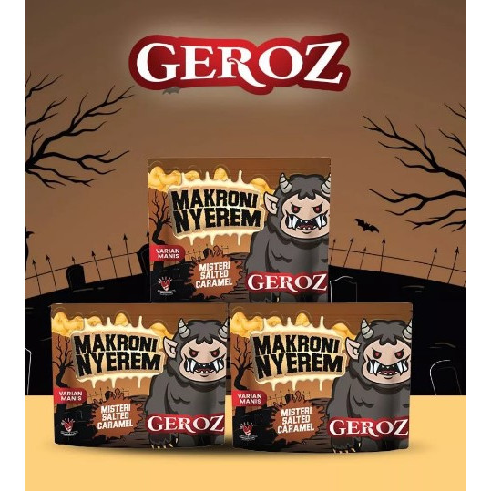 

Enak Geroz - Makroni Nyerem - varian manis rasa salted caramel isi 3