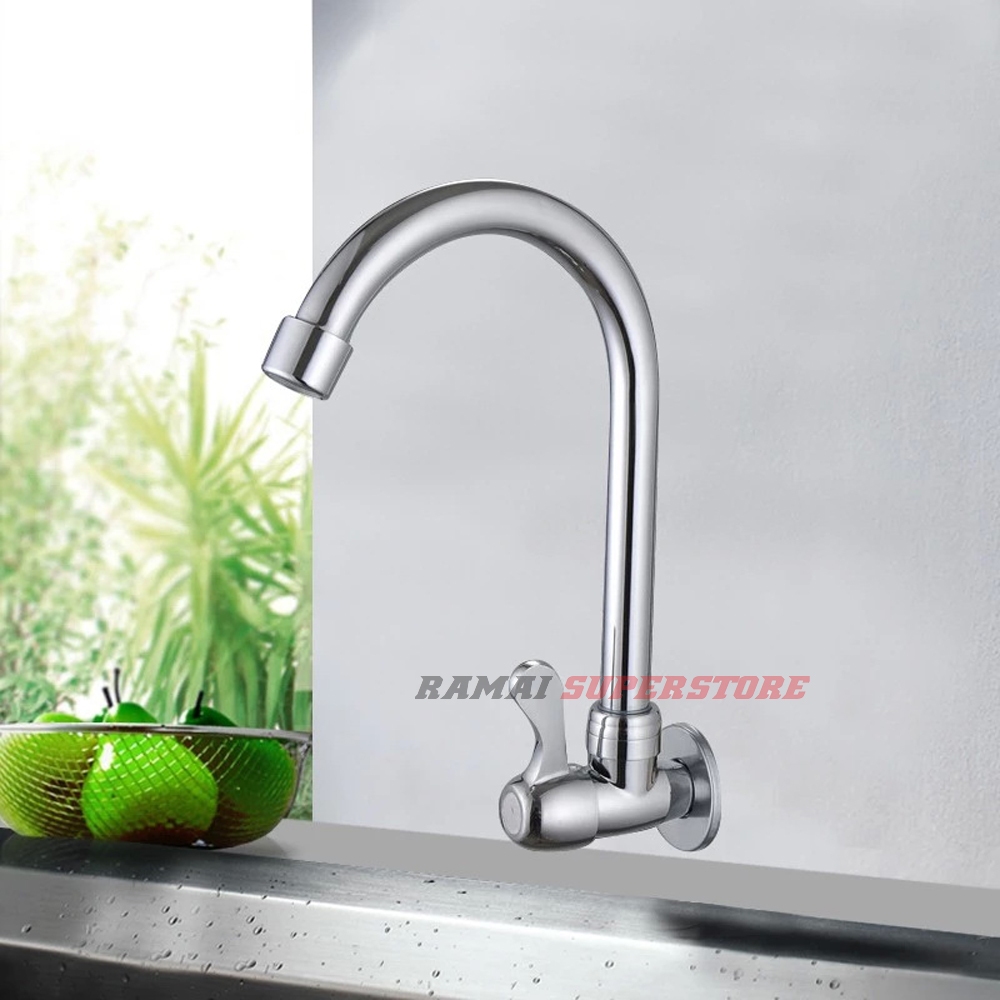 Keran Dapur Kran Cuci Piring Sink Stainless Tembok