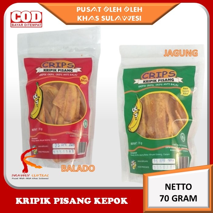 

Keripik Pisang Kepok CRIPS Khas Sulawesi 70 gr