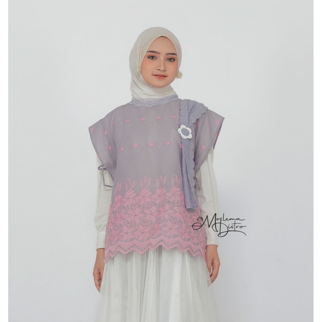 Rompi Vest Outer Wanita Melayu Katun Bordir Unik Lucu