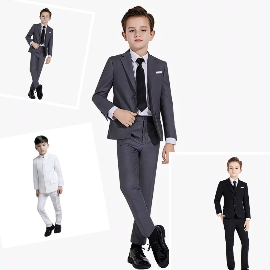 setelan - Jas anak umur 2-14 tahun - jas anak hitam - putih - biru muda - abu