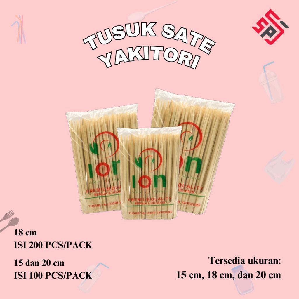 Tusuk yakitori/tusuk sate jepang/15,18,20 cm