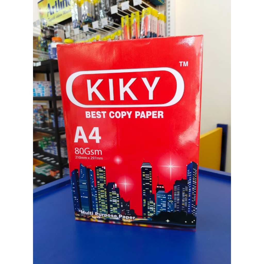 KIKY KERTAS HVS / FC 80 GSM A4 / Kertas Fotocopy 80 gsm Kiky A4 1 Rim Kertas HVS Kiky 500 lembar