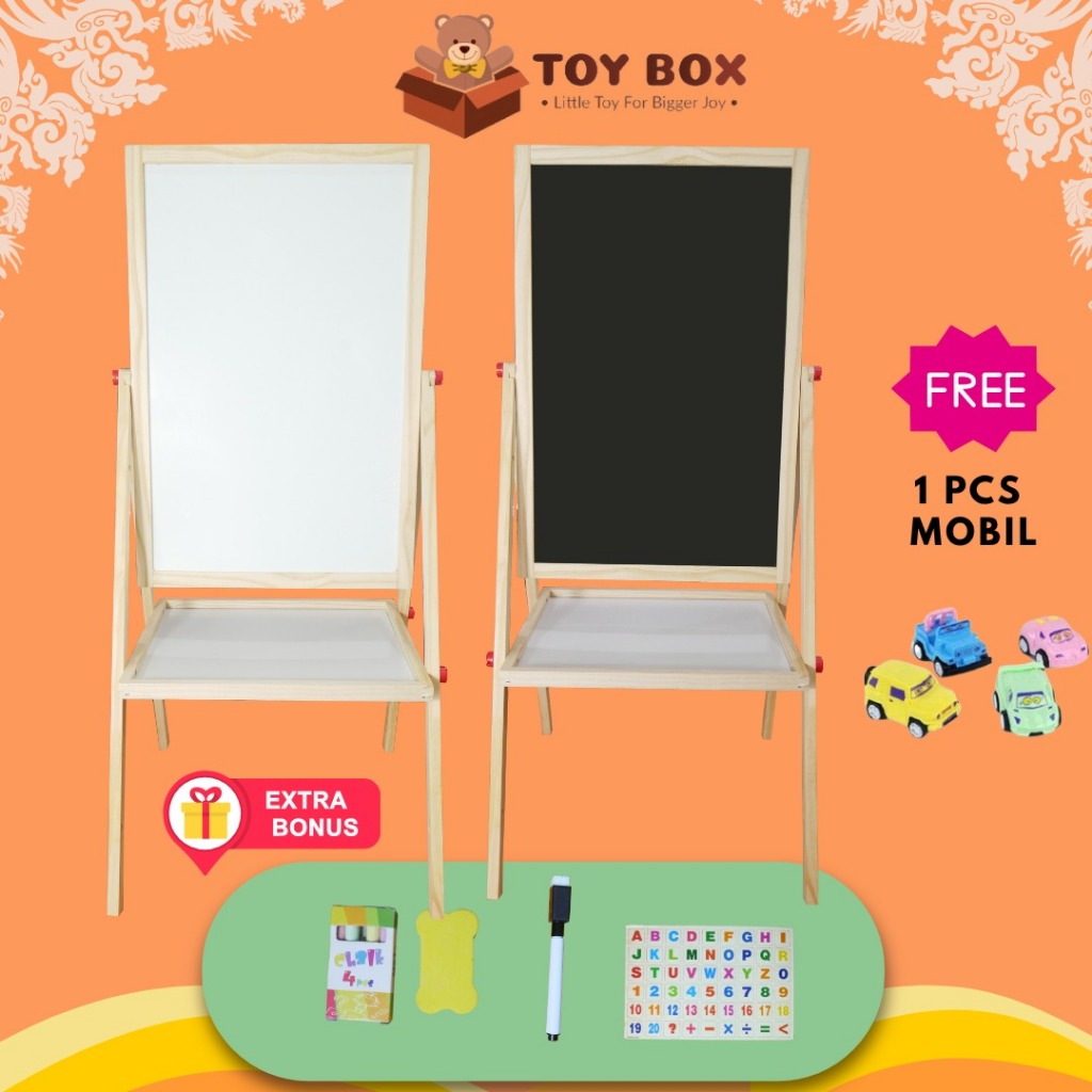 

Baru Mainan Uk Large 2In1 Magnetic Education Board - ( Black Dan Whiteboard ) Papan Tulis Besar