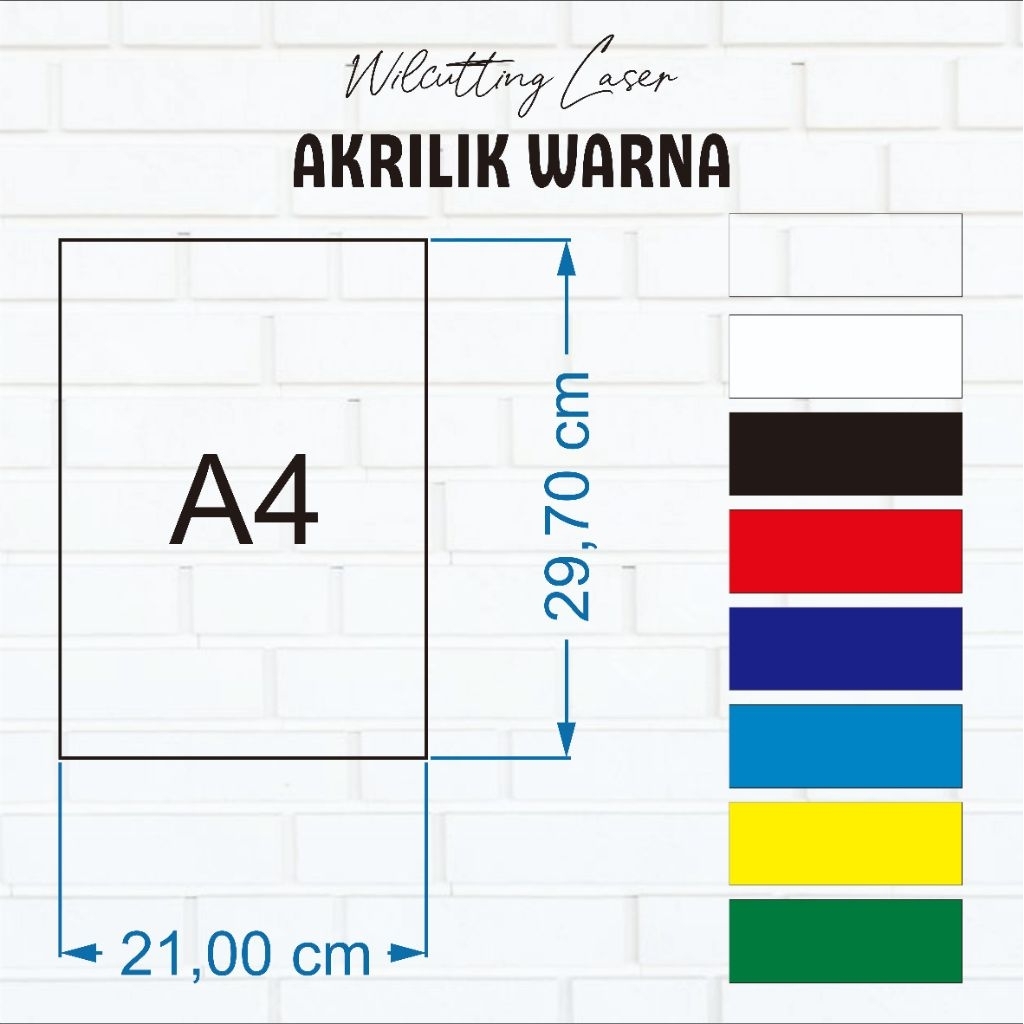 

READY AKRILIK WARNA 2MM UK A4 21X30 CM