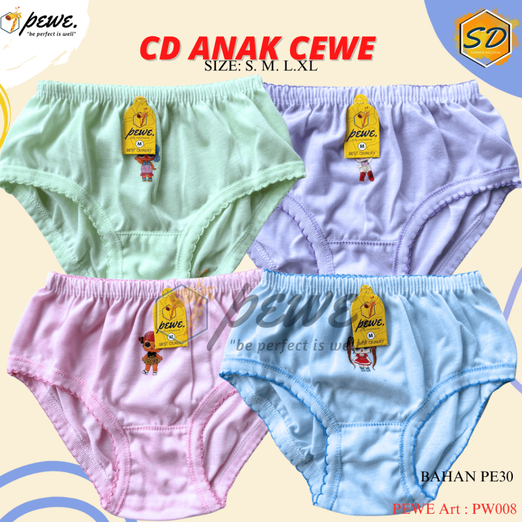 6 Cd Anak Perempuan Pewe Murah Harga Grosiran / Celana Dalam Anak Cewek Pewe Perempuan Cantik Lucu /