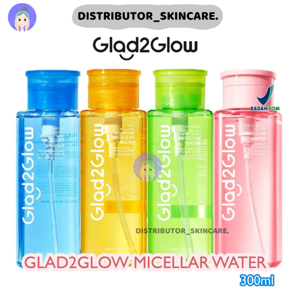 GLAD2GLOW Micellar Water Series 130 mL & 300 mL || Glad2Glow Cherry Blossom Betaine || Mugwort Acne 