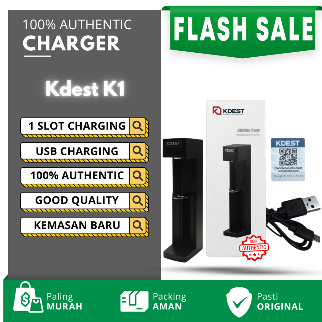 CHARGER KDEST K1 1SLOT BATTERY CHARGER AUTHENTIC