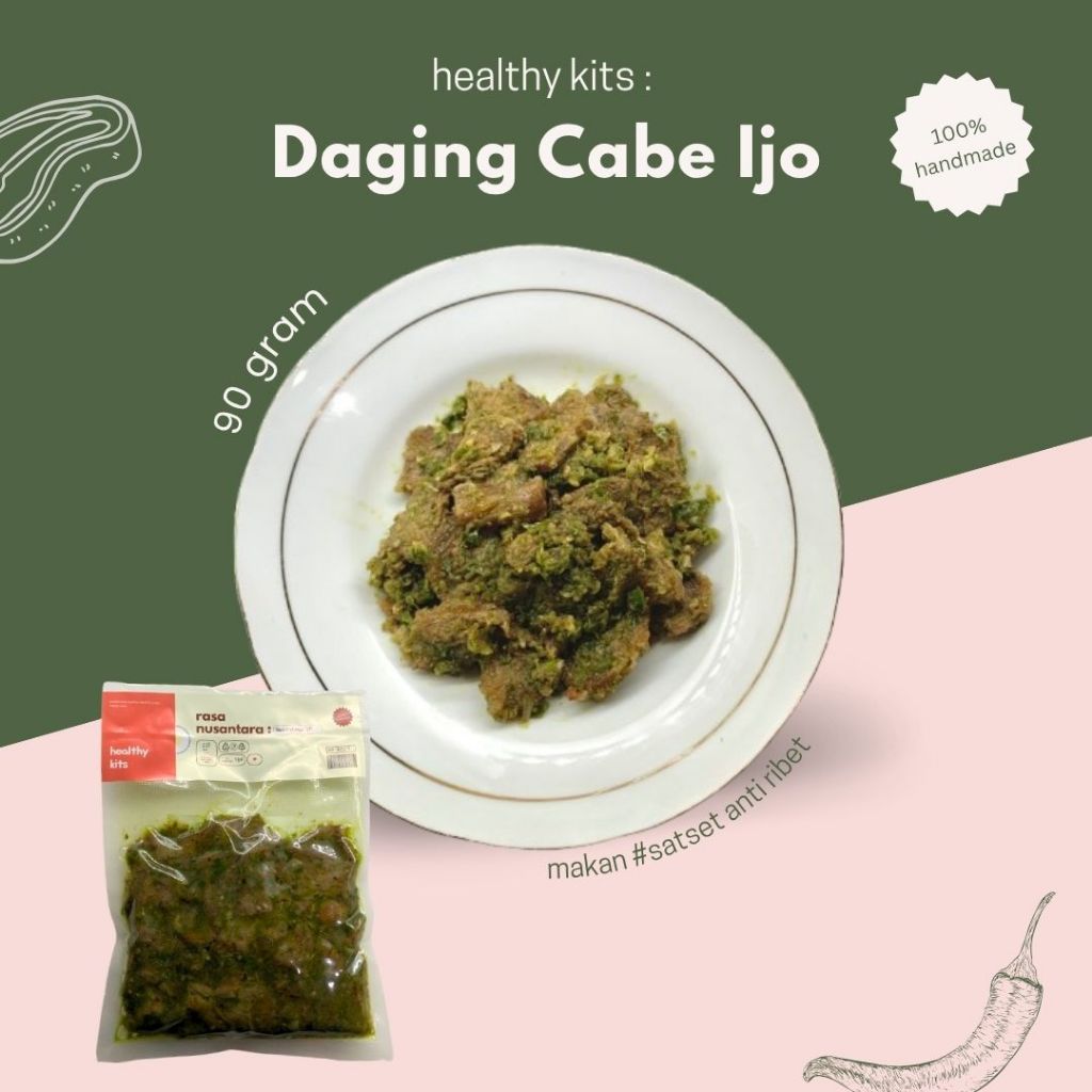 

Daging Cabe Ijo | by Healthy Kits | Lauk Instan Frozen Food | Makanan Vakum