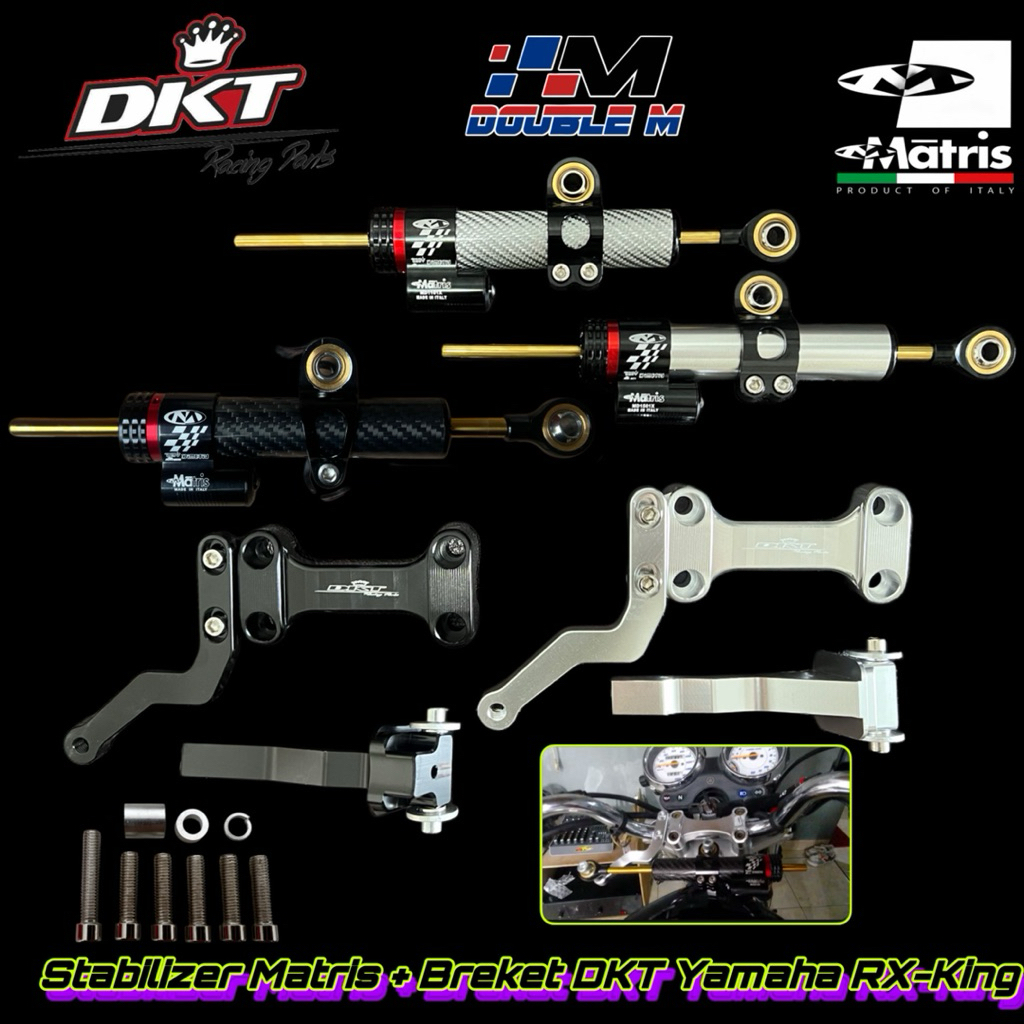 Stabilizer Stabilizer Stang Steering Damper Matris + Breket Yamaha RX King DKT