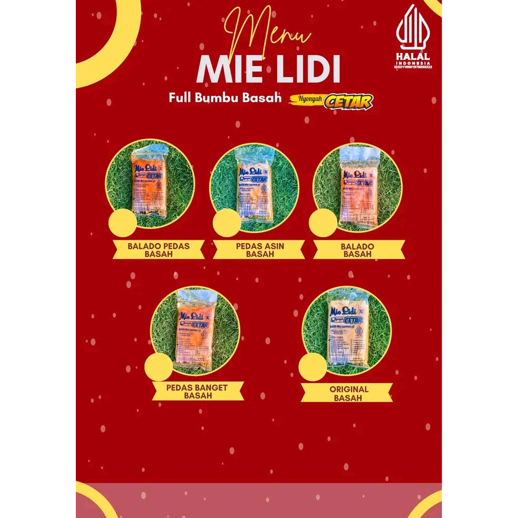 

MIE LIDI CETAR BUMBU BASAH MIE BITING CETAR