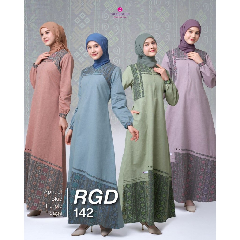 GAMIS RAUNA TERBARU 2025 - GAMIS RGD 142 RAUNA - GAMIS WANITA - GAMIS DEWASA - GAMIS MOTIF - GAMIS K